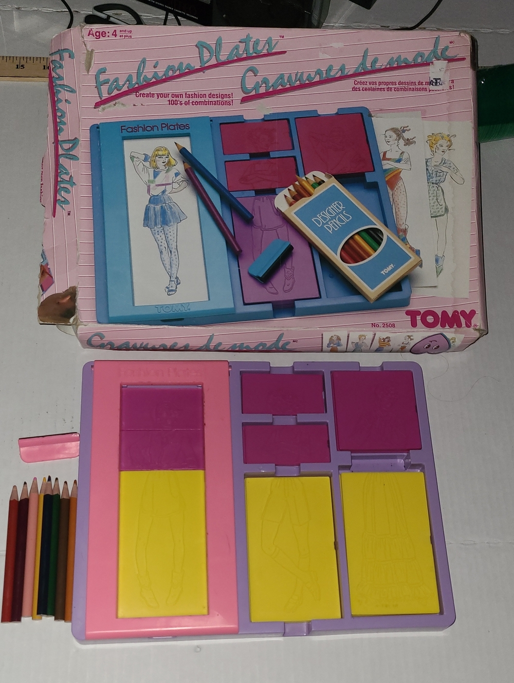 1987's Release Of Fashion Plates Design Set -NEAR COMPLETE IN GOOD CONDITION